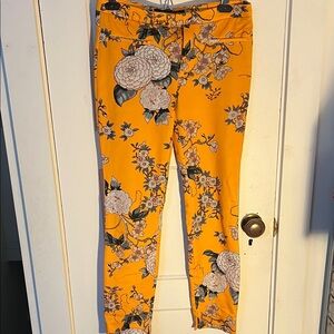 Zara vibrant Yellow floral Pants